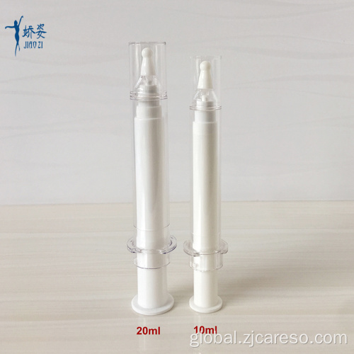 10ml White Syringe Bottle 10ml 20ml White Airless Cosmetic Syringe Bottle Manufactory